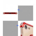 Wholesale iPhone 7 Plus Metallic Electroplate Style Clear Case (Red)